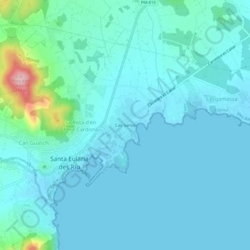 Mappa topografica Can Sansó, altitudine, rilievo