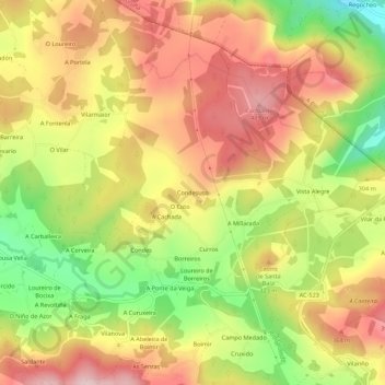 Mappa topografica Condesuso, altitudine, rilievo