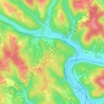 Mappa topografica Les Corbeilles, altitudine, rilievo