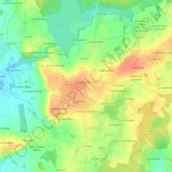 Mappa topografica L'Ardrier, altitudine, rilievo