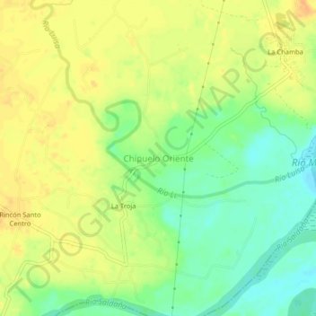 Mappa topografica Chipuelo Oriente, altitudine, rilievo