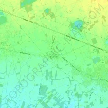 Mappa topografica Morsano di Strada, altitudine, rilievo
