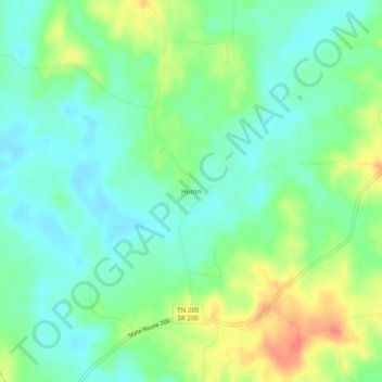 Mappa topografica Huron, altitudine, rilievo