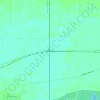 Mappa topografica Illinoi, altitudine, rilievo