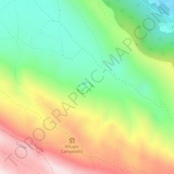Mappa topografica Spedino, altitudine, rilievo
