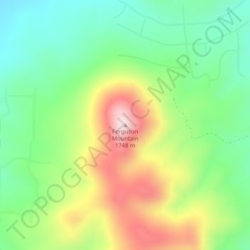 Mappa topografica Ferguson Mountain, altitudine, rilievo