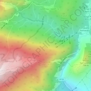 Mappa topografica Jouf, altitudine, rilievo