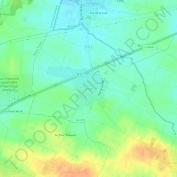Mappa topografica Loiré, altitudine, rilievo