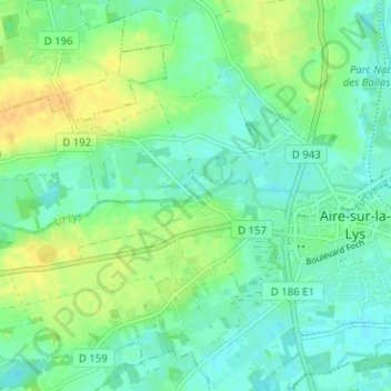 Mappa topografica Moulin-le-Comte, altitudine, rilievo