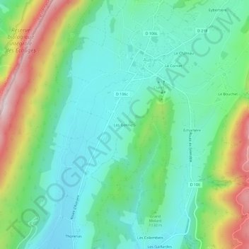 Mappa topografica Les Gonnets, altitudine, rilievo