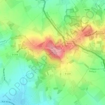 Mappa topografica Zwarteberg, altitudine, rilievo