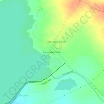 Mappa topografica Seripeddareddipet, altitudine, rilievo