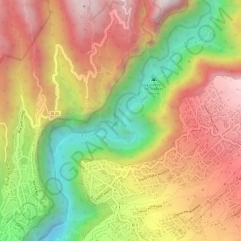 Mappa topografica Ilet Canelle, altitudine, rilievo