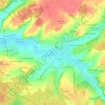 Mappa topografica La Prairie du Gateau, altitudine, rilievo