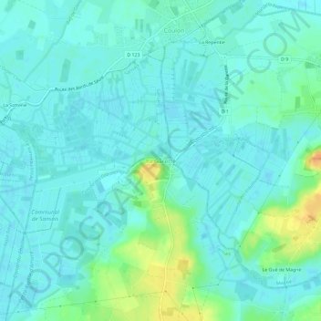 Mappa topografica La Garette, altitudine, rilievo