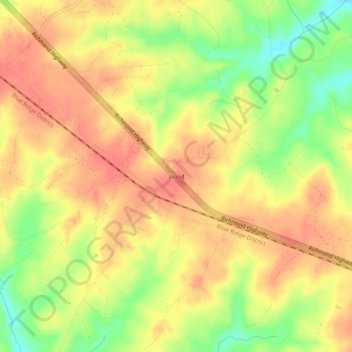 Mappa topografica Flood, altitudine, rilievo