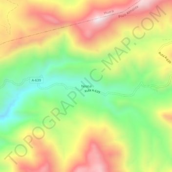 Mappa topografica Noasa, altitudine, rilievo