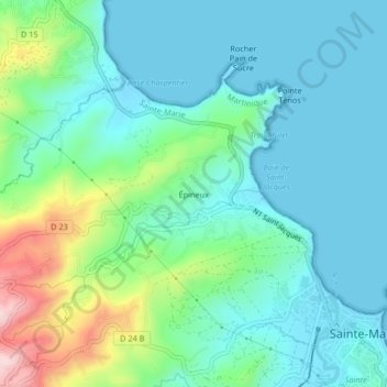 Mappa topografica Épineux, altitudine, rilievo