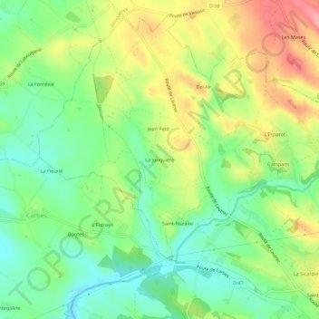 Mappa topografica La Jonquière, altitudine, rilievo