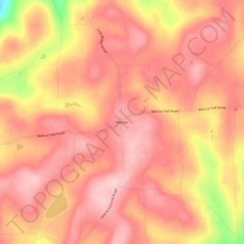 Mappa topografica Mercur, altitudine, rilievo