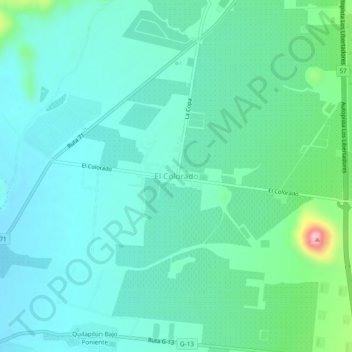 Mappa topografica El Colorado, altitudine, rilievo