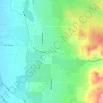 Mappa topografica East Valley, altitudine, rilievo
