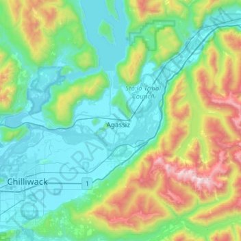 Mappa topografica Kent, altitudine, rilievo