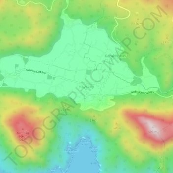 Mappa topografica Kayaköy, altitudine, rilievo