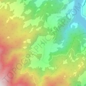 Mappa topografica Zorlu, altitudine, rilievo