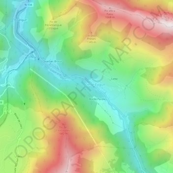 Mappa topografica Borde Faurie, altitudine, rilievo