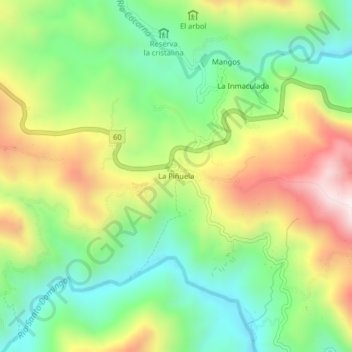 Mappa topografica La Piñuela, altitudine, rilievo