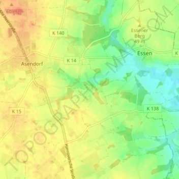 Mappa topografica Steimke, altitudine, rilievo