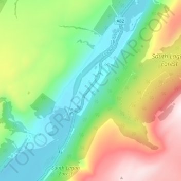 Mappa topografica South Laggan, altitudine, rilievo