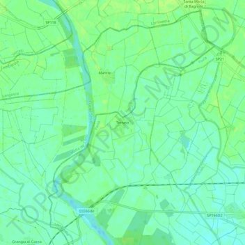 Mappa topografica Terrasa, altitudine, rilievo