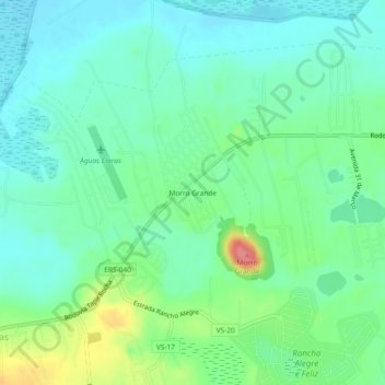 Mappa topografica Morro Grande, altitudine, rilievo