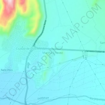 Mappa topografica Martha Chavez, altitudine, rilievo