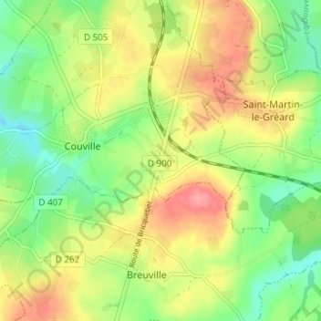 Mappa topografica Village Talfaret, altitudine, rilievo