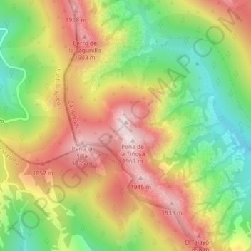 Mappa topografica Tiñosa, altitudine, rilievo
