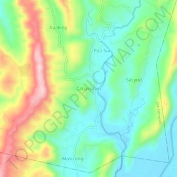 Mappa topografica Cabarsican, altitudine, rilievo