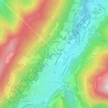Mappa topografica La Tour du Treuil, altitudine, rilievo