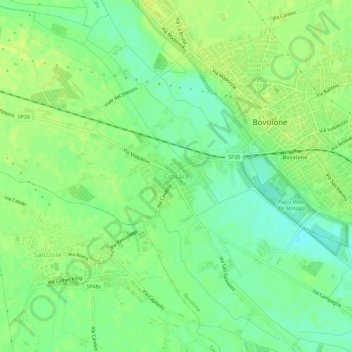Mappa topografica Crosare, altitudine, rilievo