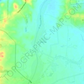 Mappa topografica Armenia, altitudine, rilievo
