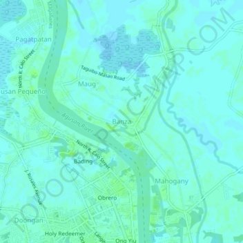 Mappa topografica Banza, altitudine, rilievo