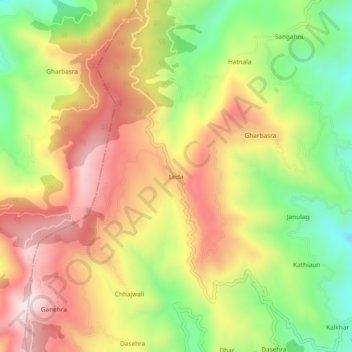 Mappa topografica Leda, altitudine, rilievo