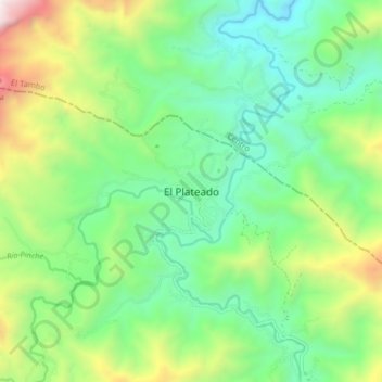 Mappa topografica El Plateado, altitudine, rilievo