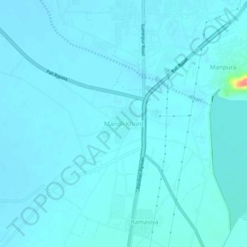 Mappa topografica Mandli Khurd, altitudine, rilievo