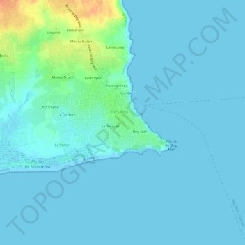 Mappa topografica Kerolland, altitudine, rilievo