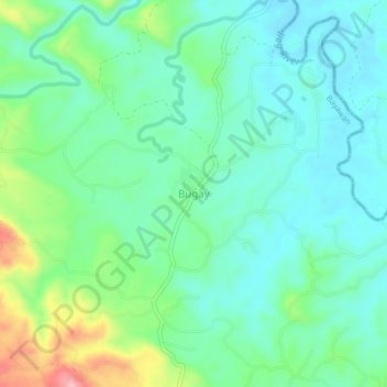 Mappa topografica Bugay, altitudine, rilievo