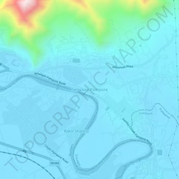 Mappa topografica Sempora Pampore, altitudine, rilievo