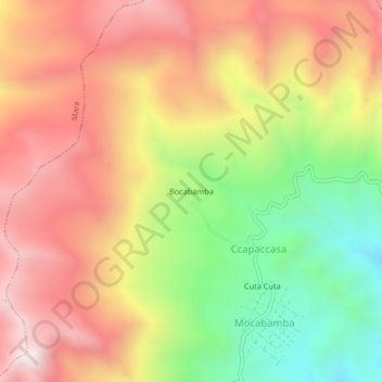 Mappa topografica Bocabamba, altitudine, rilievo